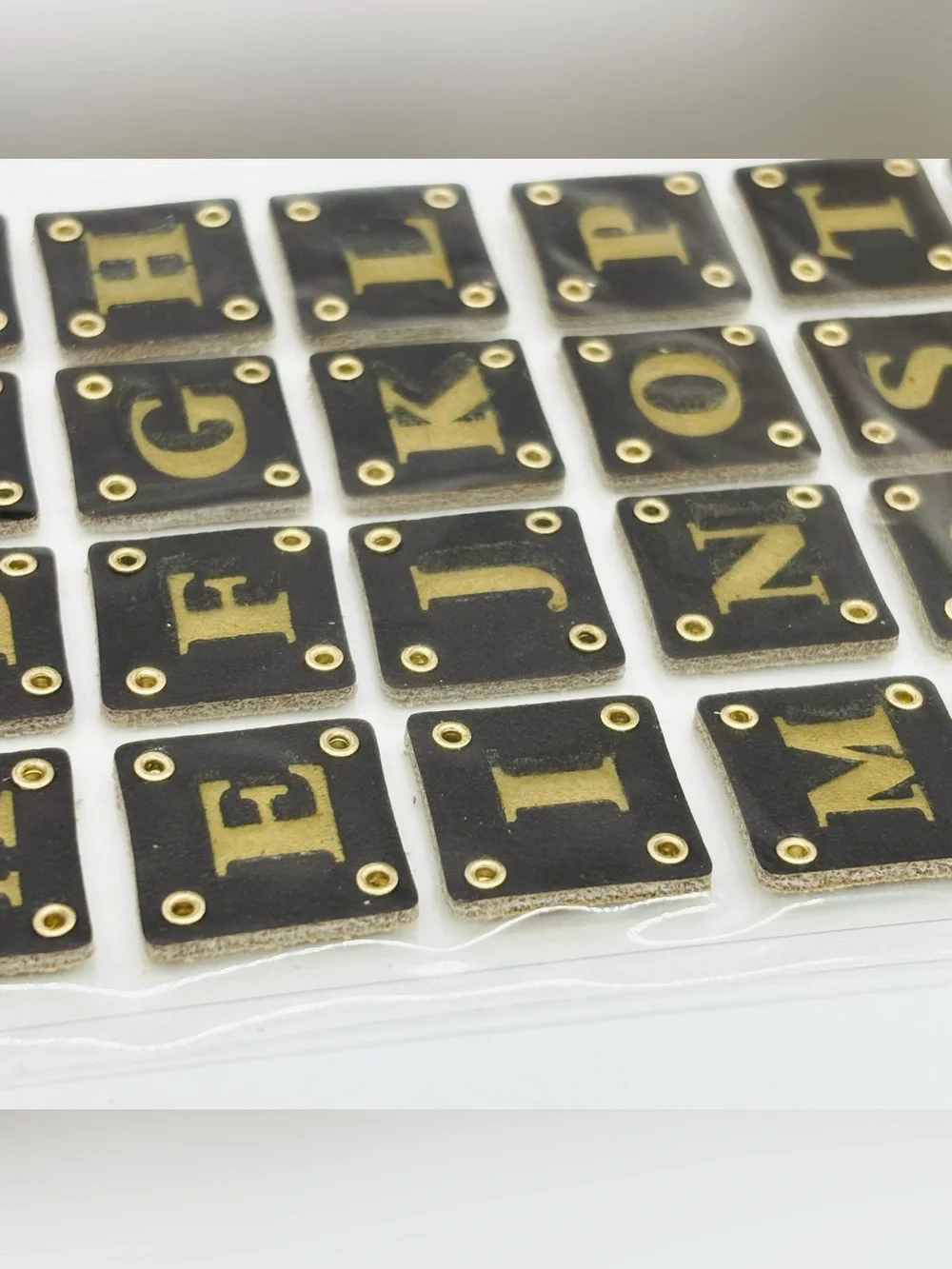 Sticko Inspirables Leather Alphabet Stickers Brown SPIN027 EK Success Scrapbook